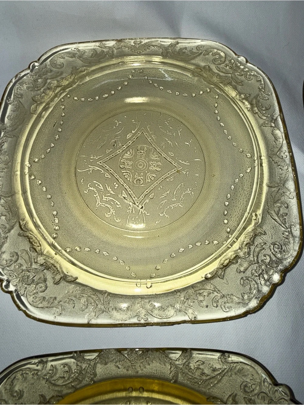 Vintage Amber Depression Glass Dessert Salad Plates Set of 4